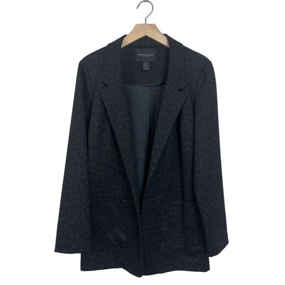 Christian Siriano Blazer Leopard Animal Print Open Jacket Mob Wife Size Medium - Picture 2 of 12